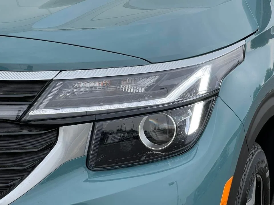 A close-up shot of the 2025 Kia Seltos headlight, courtesy of Kia of Billings