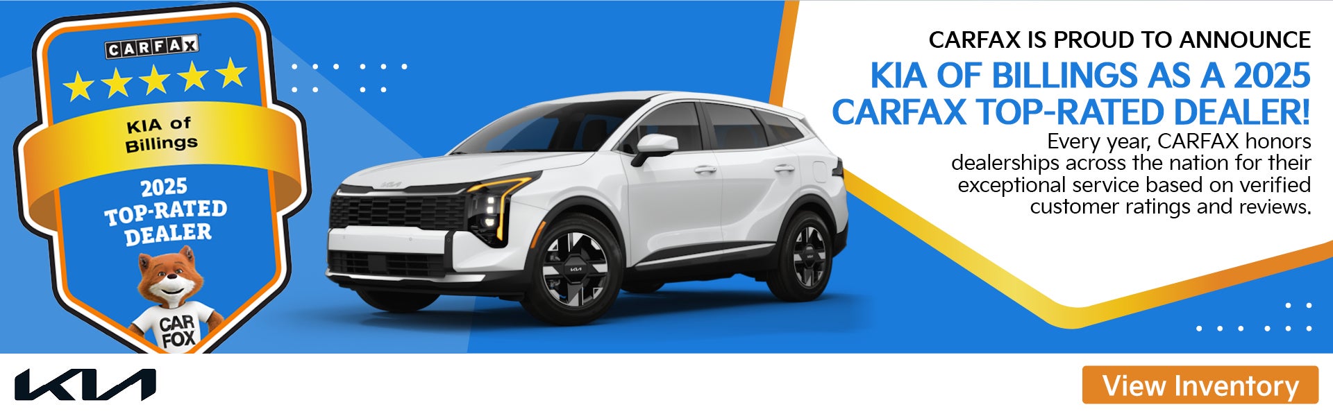 Kia of Billings is a 2025 CARFAX Top-Rated Dealer