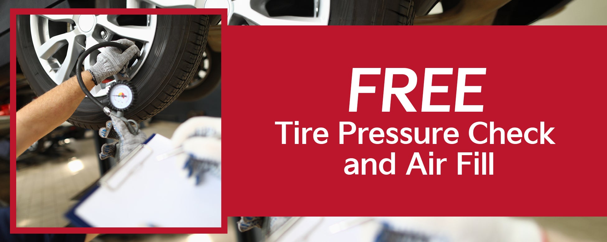 FREE Tire Pressure Check and Air Fill